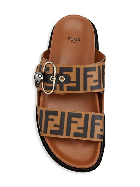 fendi flat sandals|fendi logo slip on sandals.